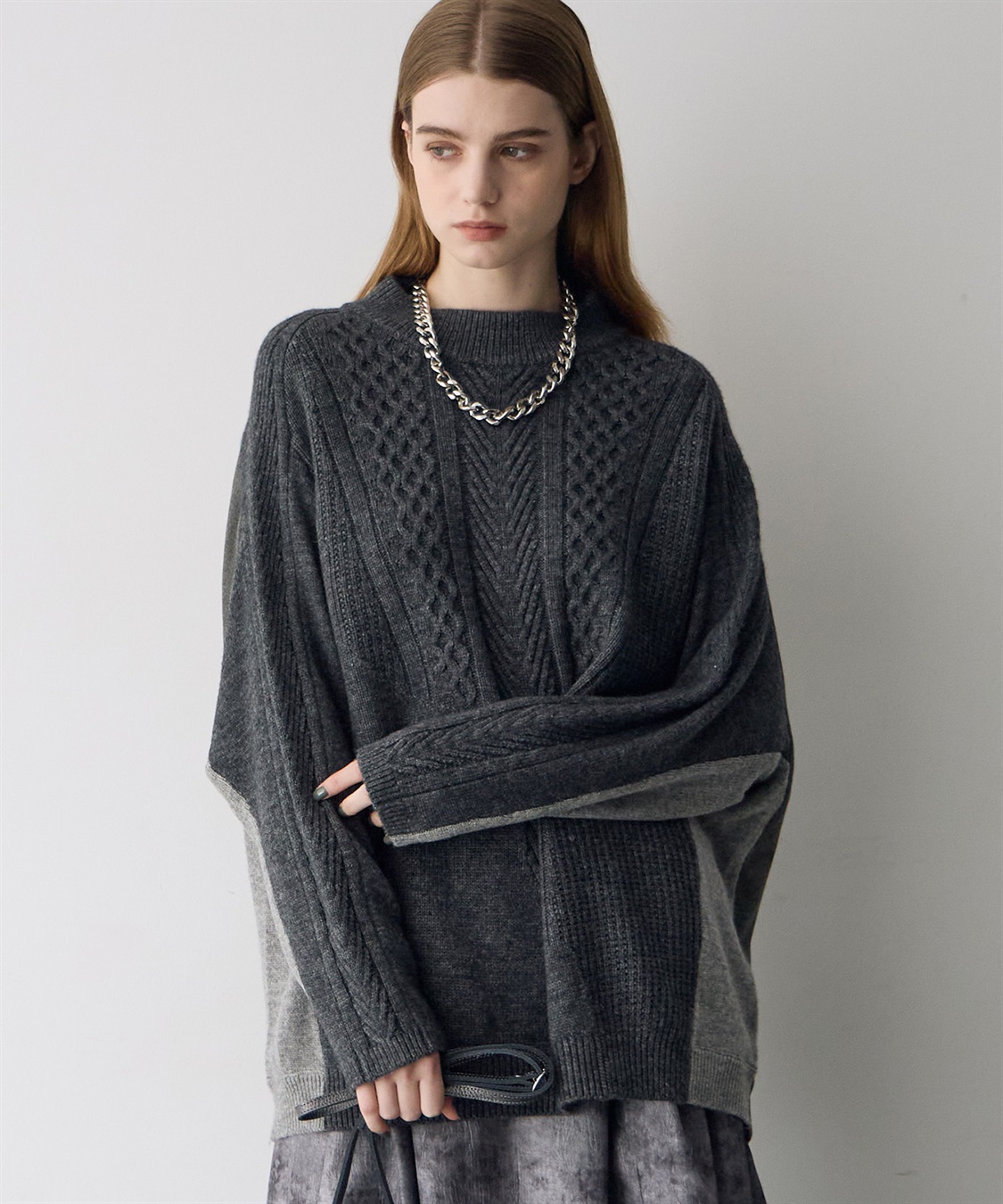 ATSURO TAYAMA 異素材切り替えプルオーバーニット_sub_2
