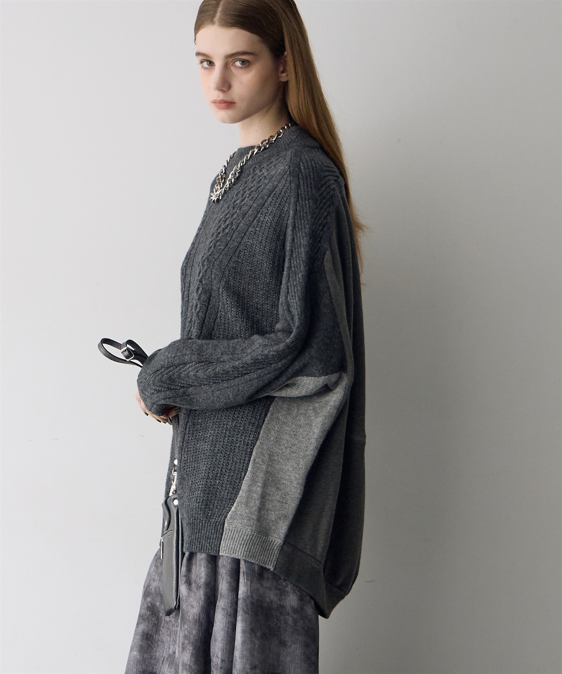 ATSURO TAYAMA 異素材切り替えプルオーバーニット_sub_3