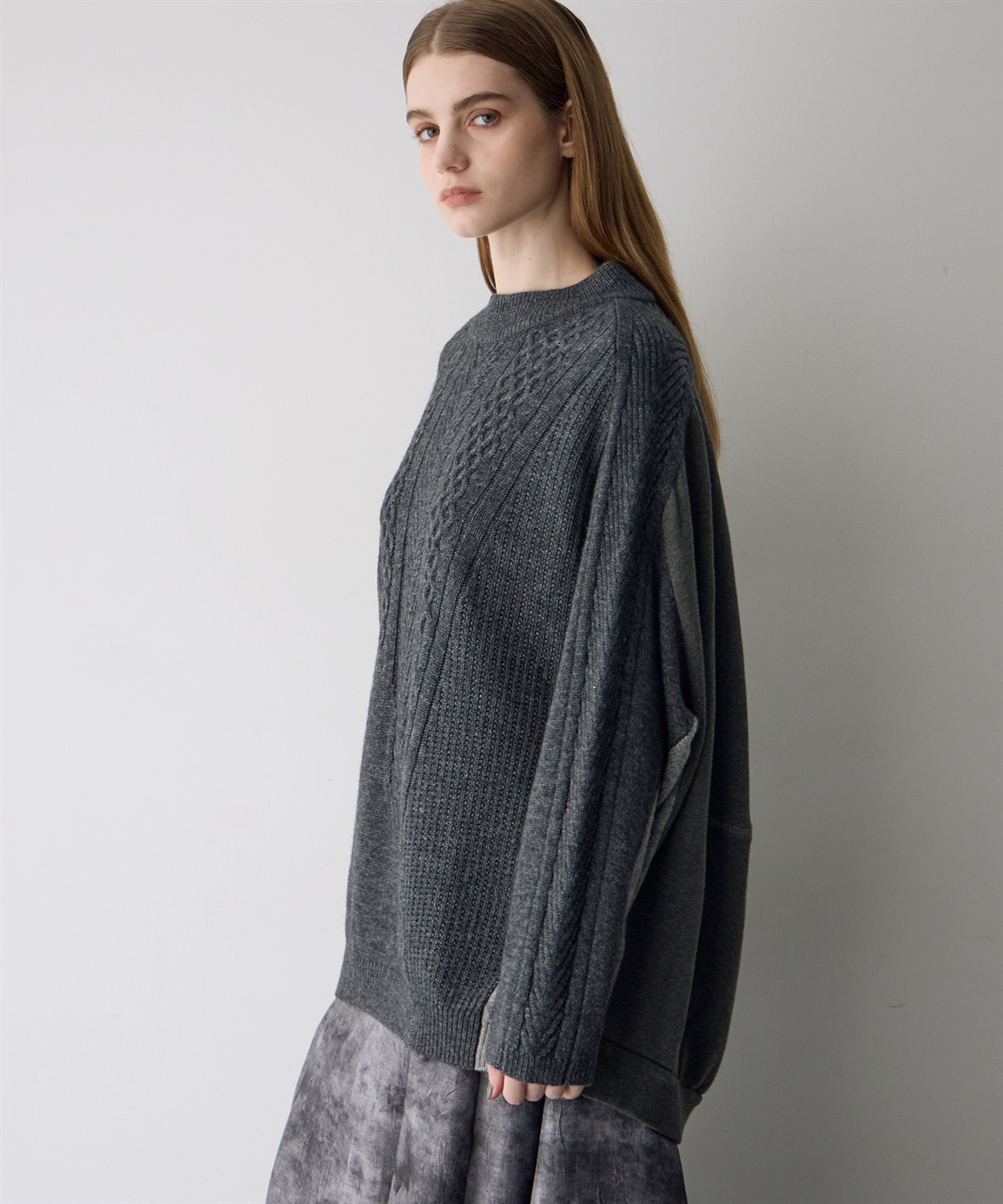 ATSURO TAYAMA 異素材切り替えプルオーバーニット_sub_5