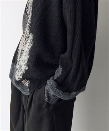 ATSURO TAYAMA 箔プリント編み柄ミックスセーター_subthumb_11
