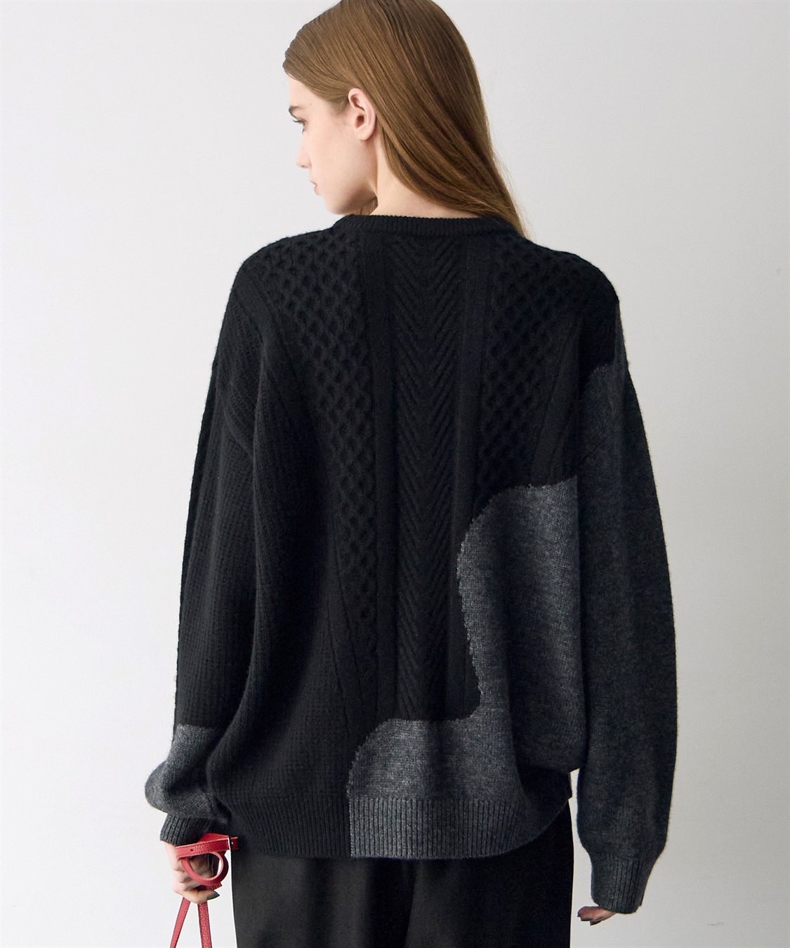 ATSURO TAYAMA 箔プリント編み柄ミックスセーター_sub_12