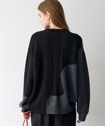 ATSURO TAYAMA 箔プリント編み柄ミックスセーター_subthumb_12