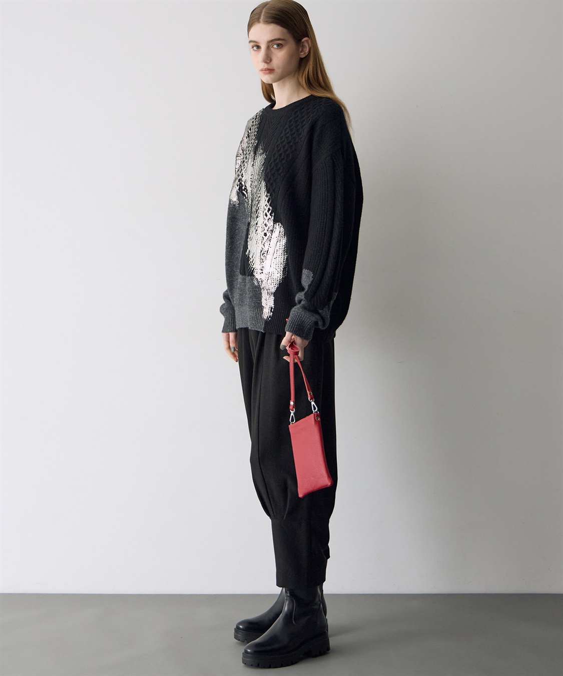 ATSURO TAYAMA 箔プリント編み柄ミックスセーター_sub_14