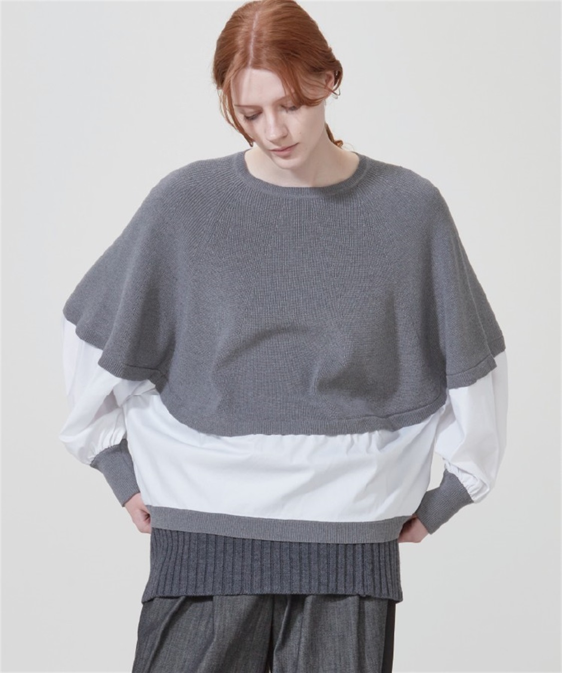 ATSURO TAYAMA 布帛×ニット切り替え長袖プルオーバー_sub_3