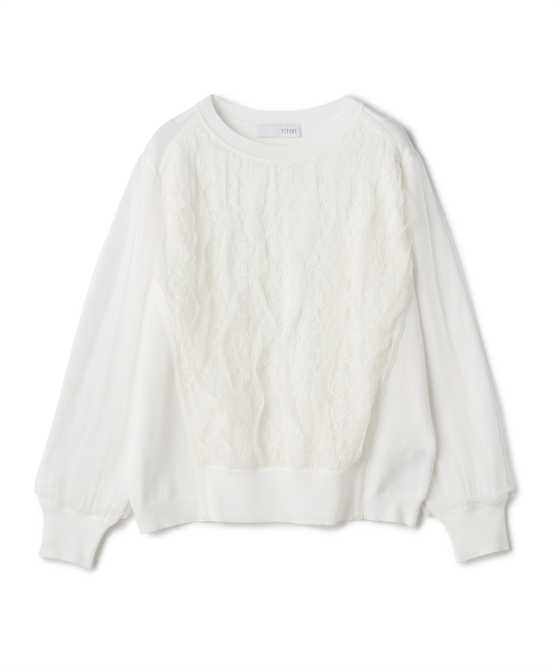 ATSURO TAYAMA チュール×レース付きプルオーバーニット_sub_2