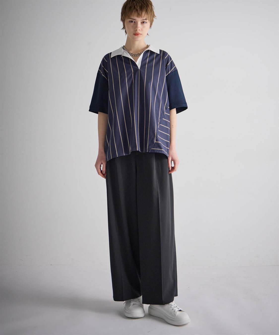 ATSURO TAYAMA ストライプ半袖ポンチシャツ_sub_10