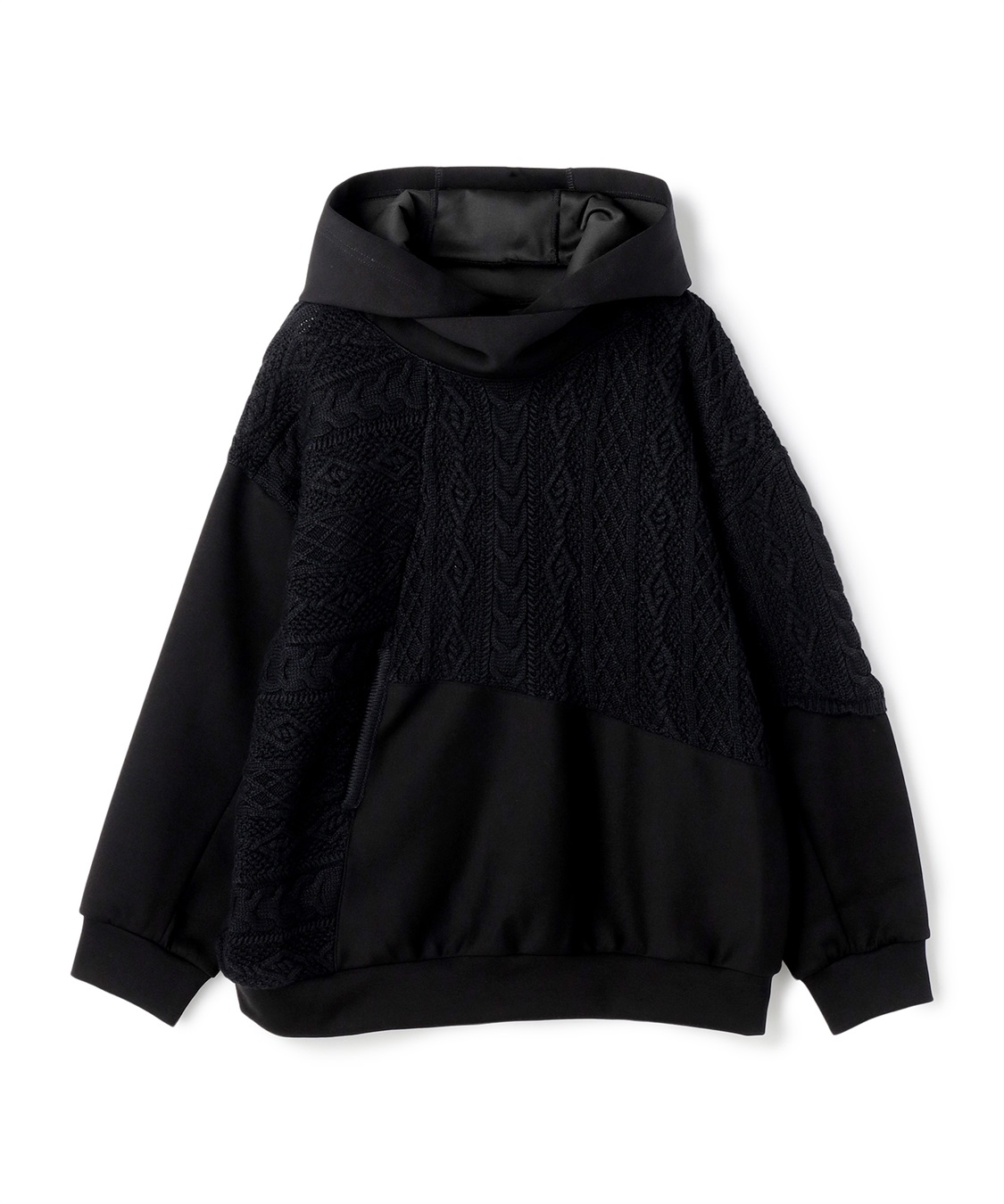 ATSURO TAYAMA ケーブルニット切り替えスウェットフーディー_sub_1