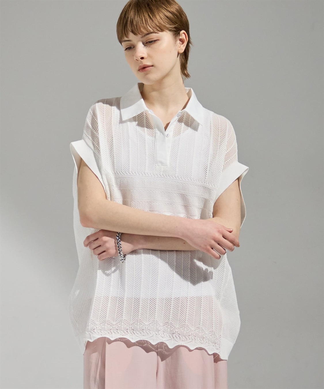 ATSURO TAYAMA レース編み衿付きプルオーバーニット_sub_1