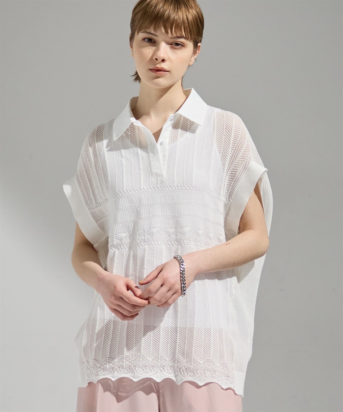 ATSURO TAYAMA レース編み衿付きプルオーバーニット_sub_2