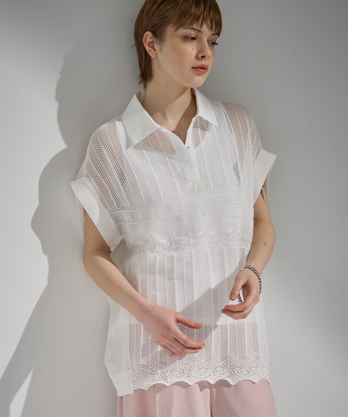 ATSURO TAYAMA レース編み衿付きプルオーバーニット_sub_3