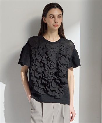 ATSURO TAYAMA アセテートコットン半袖フリルプルオーバー_subthumb_2