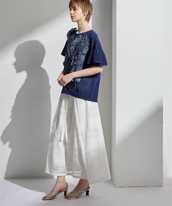 ATSURO TAYAMA アセテートコットン半袖フリルプルオーバー_subthumb_9