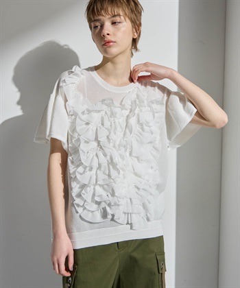 ATSURO TAYAMA アセテートコットン半袖フリルプルオーバー_subthumb_10