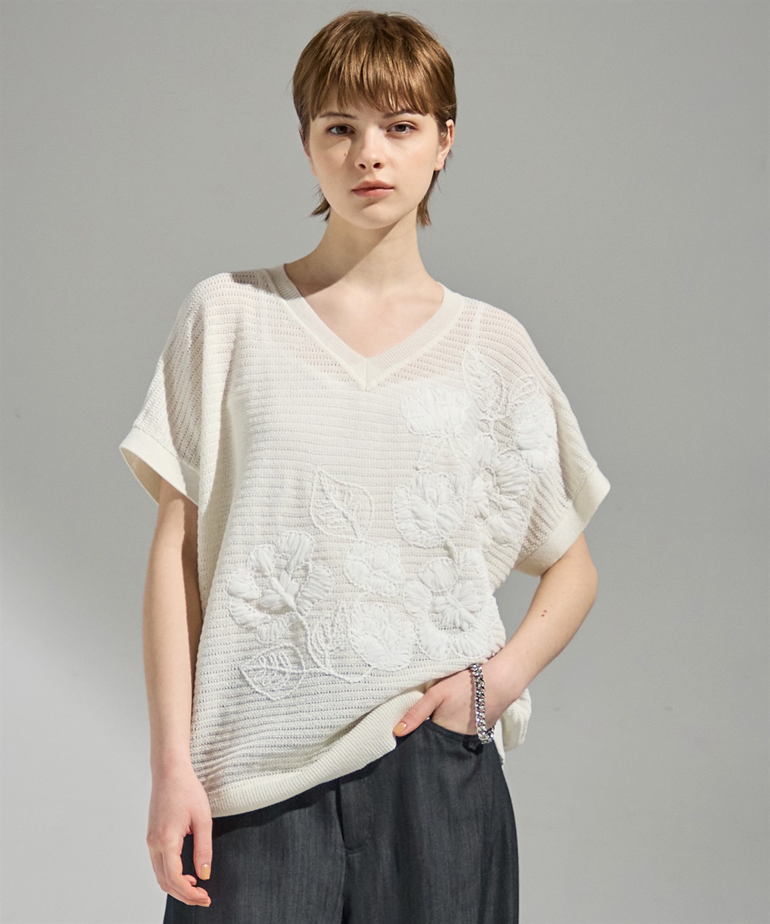 ATSURO TAYAMA 刺しゅう入りサマーニット_sub_3