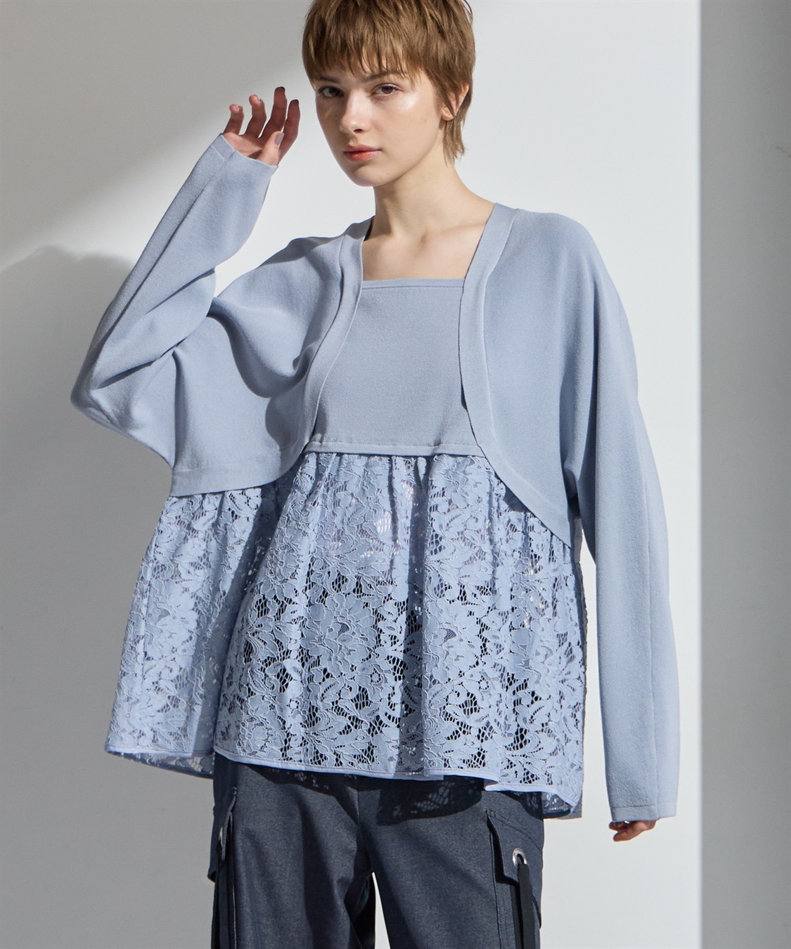 ATSURO TAYAMA レースドッキングニットトップス_sub_2