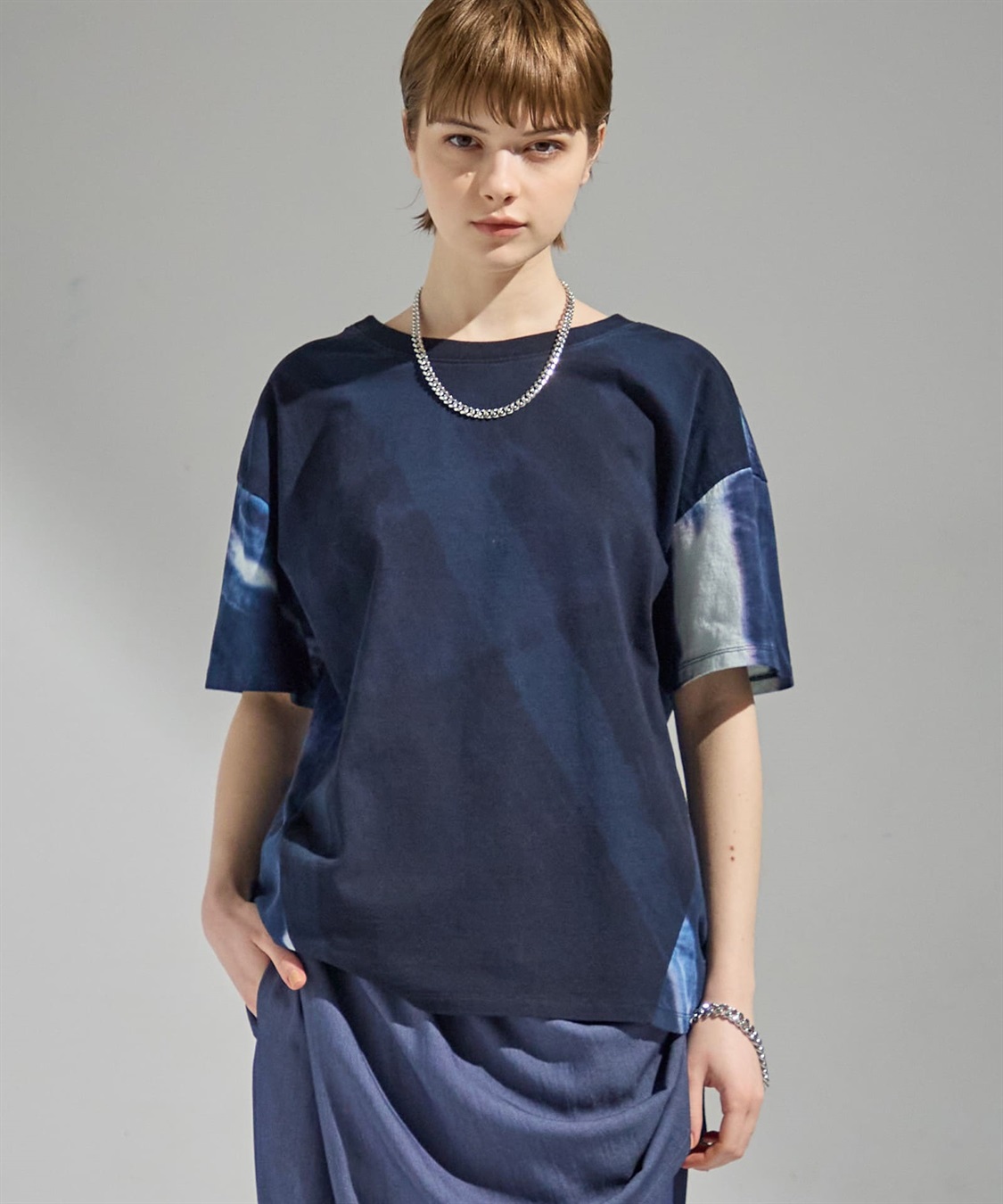 ATSURO TAYAMA タイダイ柄切り替え半袖プルオーバー_sub_1