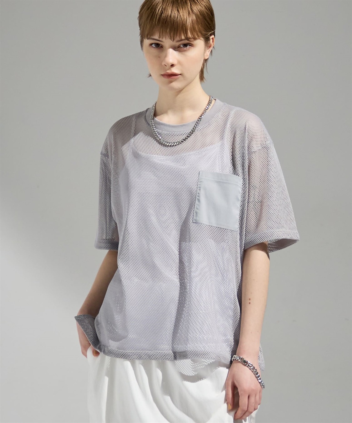 ATSURO TAYAMA クルーネックメッシュプルオーバー_sub_1