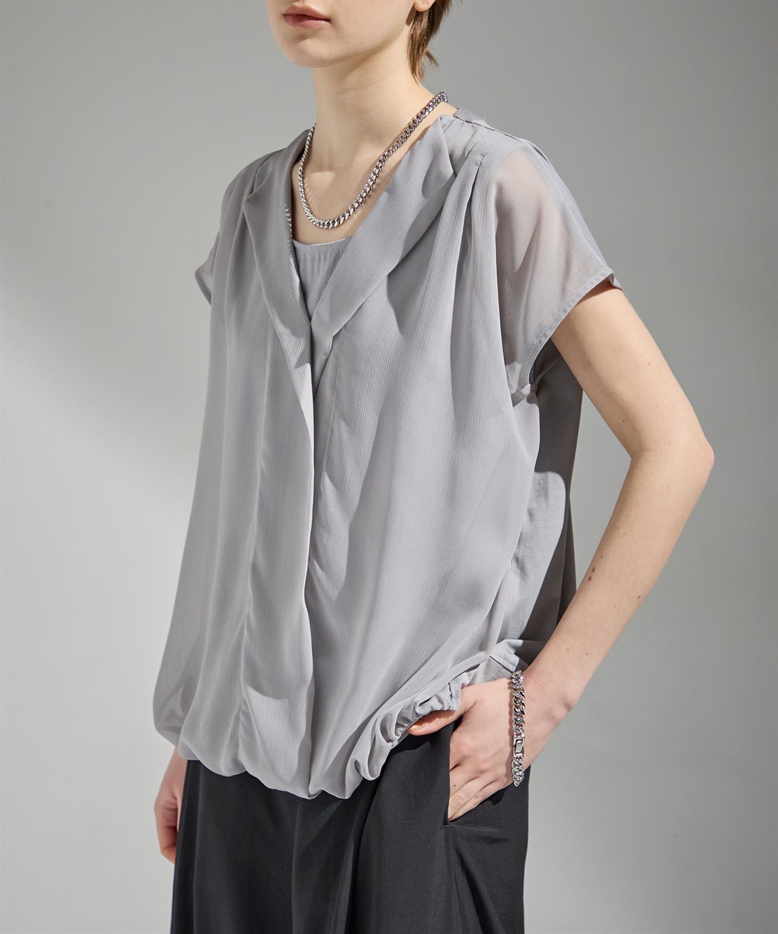 ATSURO TAYAMA レイヤード風ドレープブラウス_sub_3