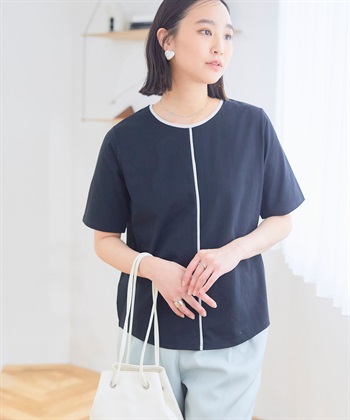 Life Style by cross marche 《接触冷感・抗菌防臭》ひんやりサラサラ きれいめパイピングTシャツ【CF/クロスファンクション】_subthumb_22