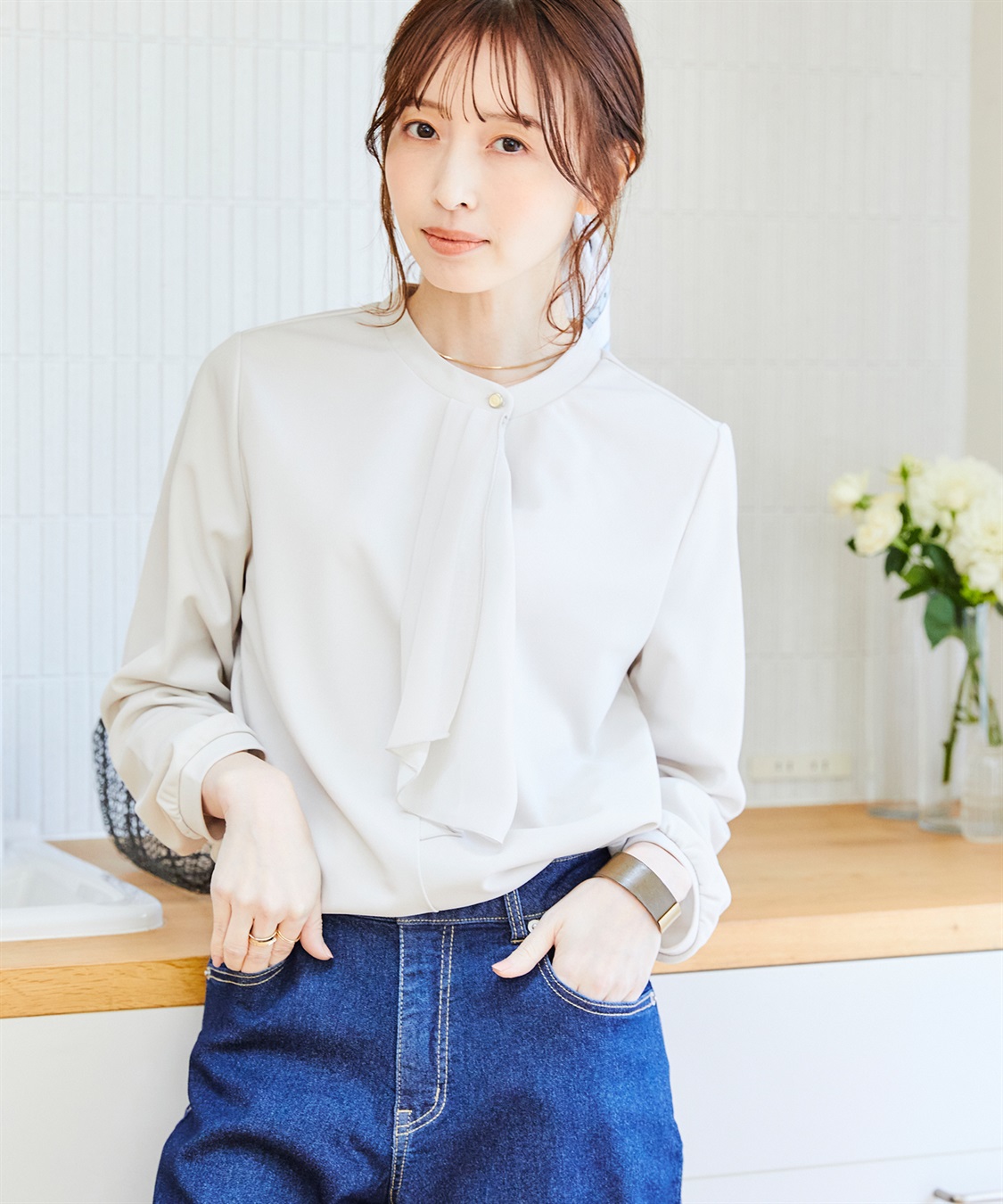 CROSS FUNCTION 《抗菌防臭・通気性》正解 シフォンフリルカットソーブラウス【CF/クロスファンクション】_sub_3