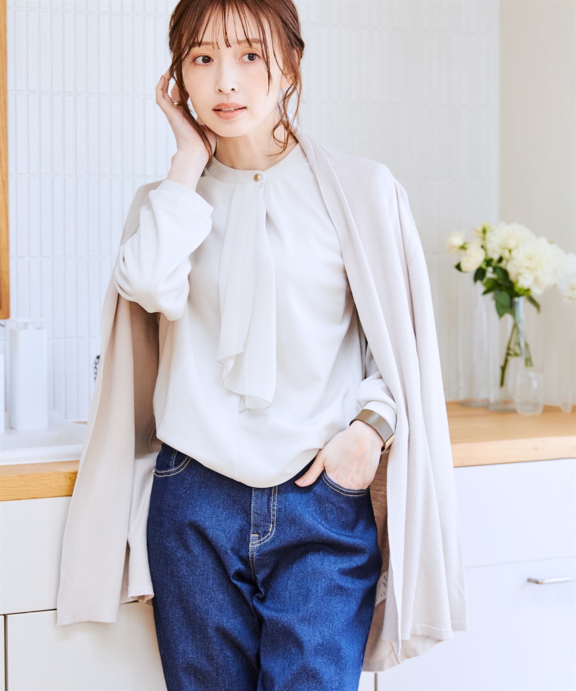 CROSS FUNCTION 《抗菌防臭・通気性》正解 シフォンフリルカットソーブラウス【CF/クロスファンクション】_sub_5