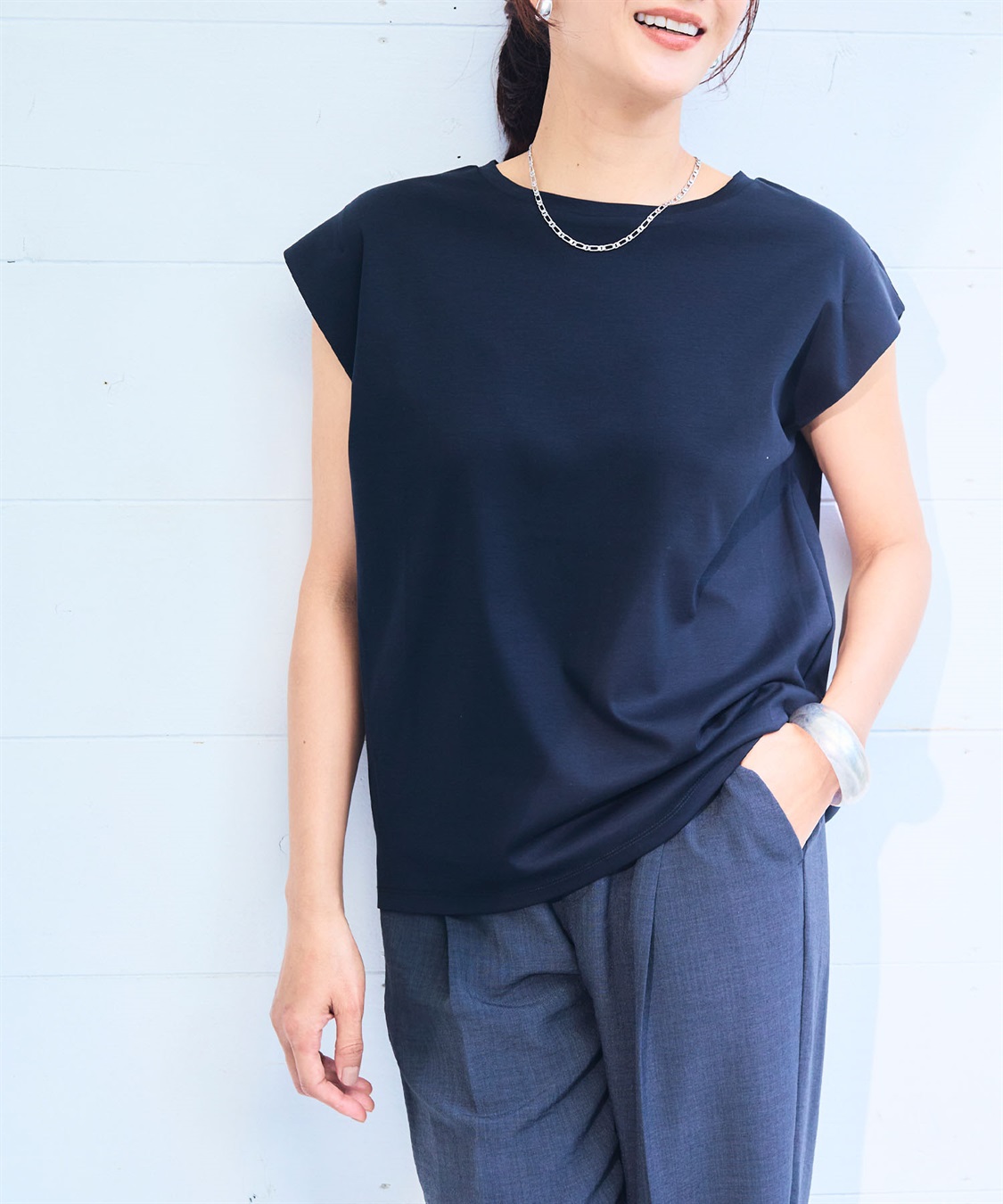 CROSS FUNCTION 《シワになりにくい・なめらか》正解ノースリーブTシャツ【CF/クロスファンクション】_sub_2