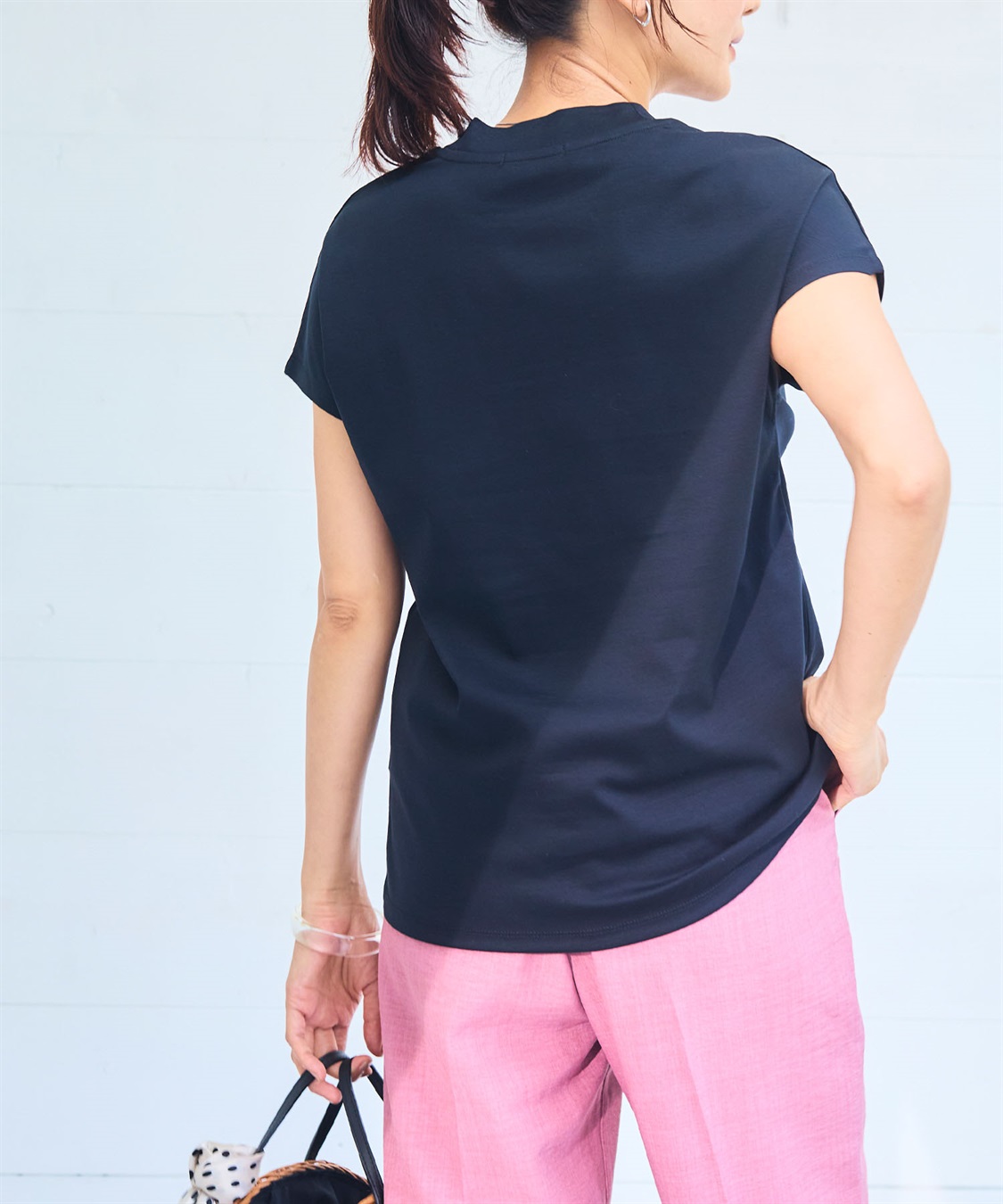 CROSS FUNCTION 《シワになりにくい・ヨレにくい》正解ハイネックフレンチTシャツ【CF/クロスファンクション】_sub_1