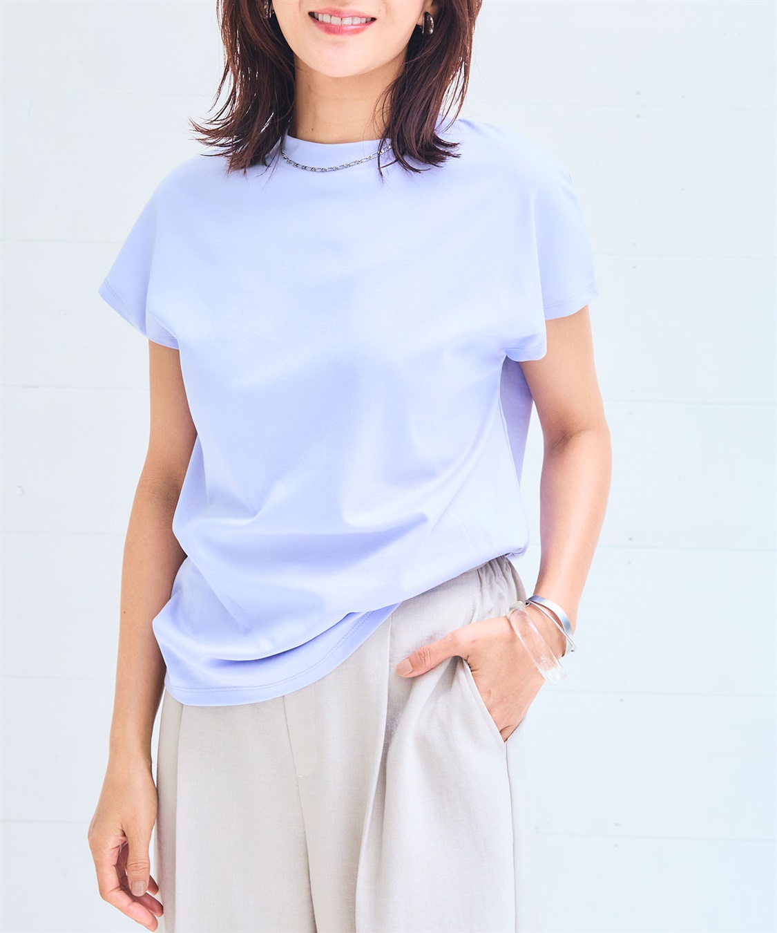 CROSS FUNCTION 《シワになりにくい・ヨレにくい》正解ハイネックフレンチTシャツ【CF/クロスファンクション】_sub_3