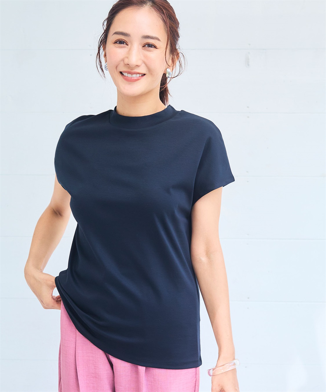 CROSS FUNCTION 《シワになりにくい・ヨレにくい》正解ハイネックフレンチTシャツ【CF/クロスファンクション】_sub_9