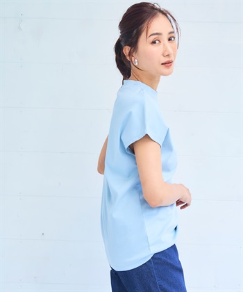 CF 《シワになりにくい・ヨレにくい》美ューティフル正解ハイネックフレンチTシャツ【CF/クロスファンクション】_subthumb_16