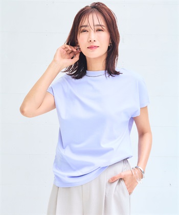 CF 《シワになりにくい・ヨレにくい》美ューティフル正解ハイネックフレンチTシャツ【CF/クロスファンクション】_subthumb_20