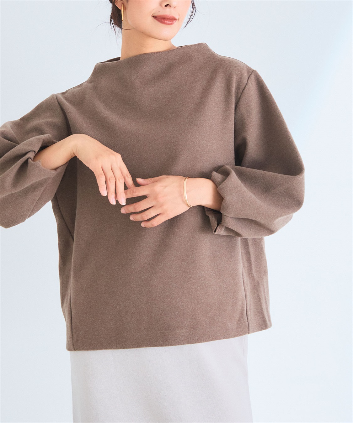 CROSS FUNCTION 《洗える》エブ楽 ウールライクモックネックトップス【CF/クロスファンクション】_sub_2