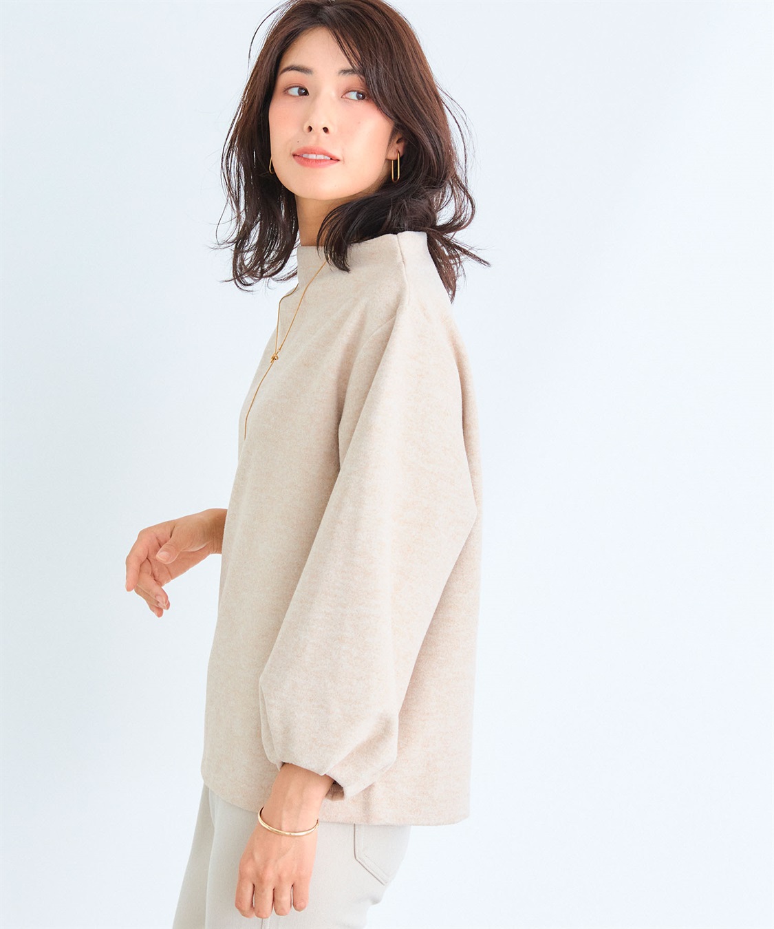 CROSS FUNCTION 《洗える》エブ楽 ウールライクモックネックトップス【CF/クロスファンクション】_sub_5