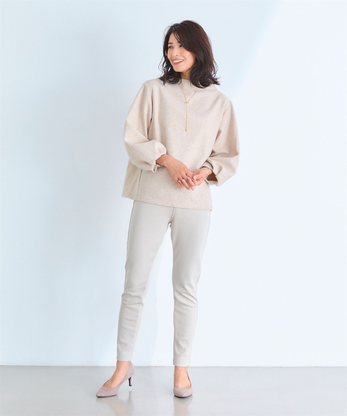 CROSS FUNCTION 《洗える》エブ楽 ウールライクモックネックトップス【CF/クロスファンクション】_sub_7