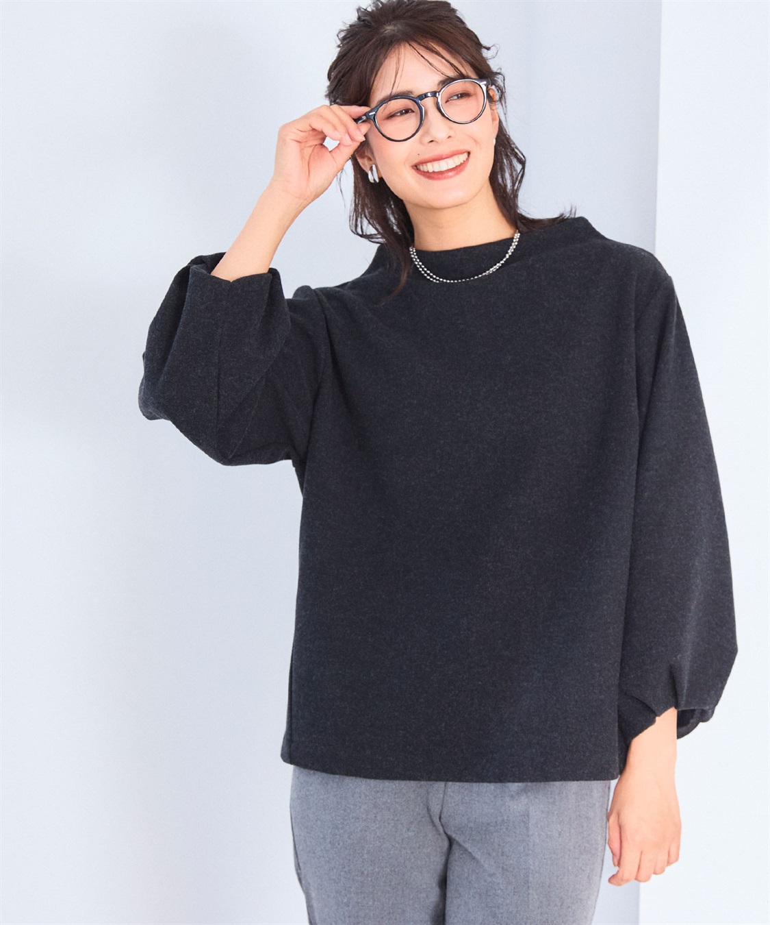 CROSS FUNCTION 《洗える》エブ楽 ウールライクモックネックトップス【CF/クロスファンクション】_sub_10