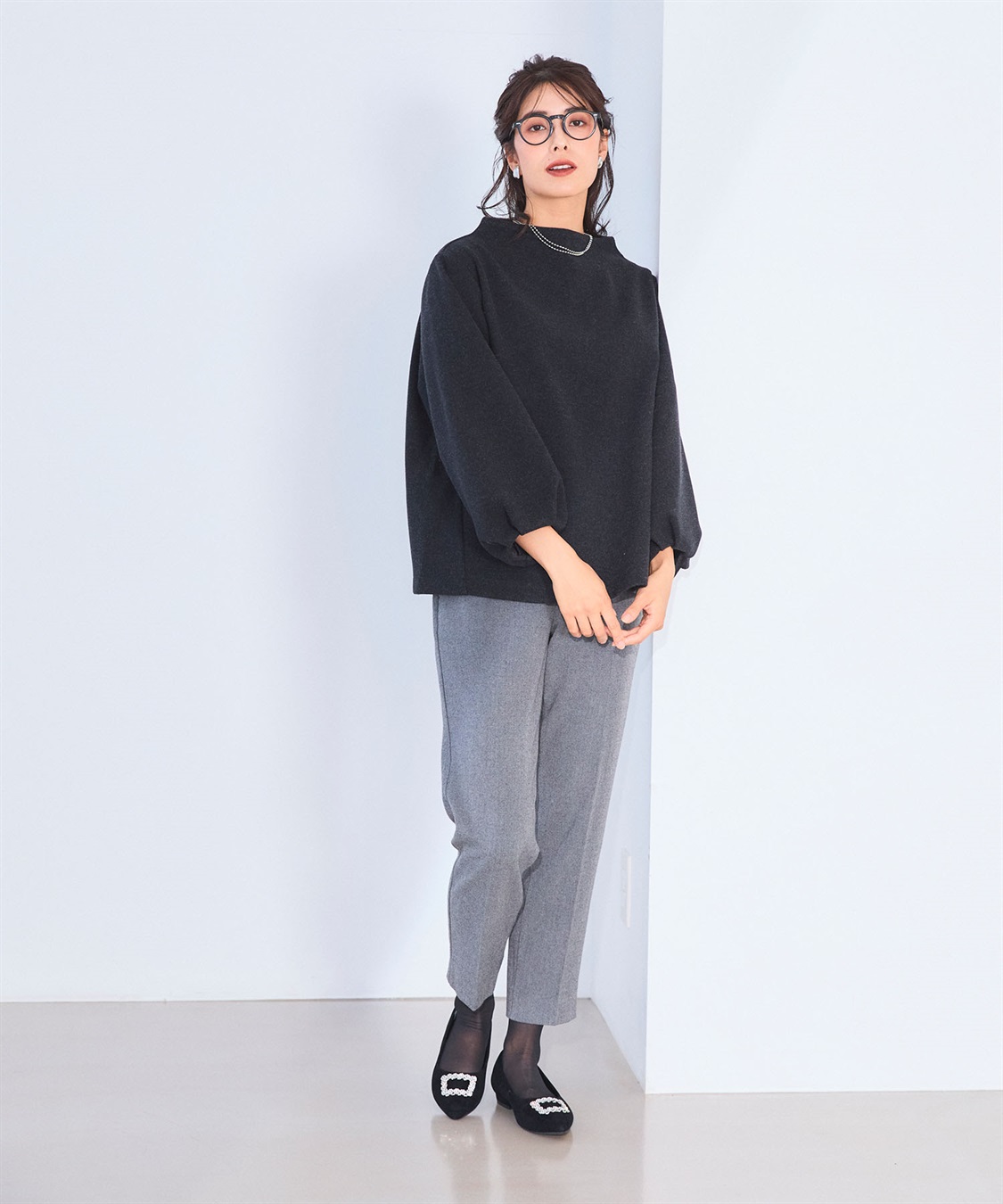 CROSS FUNCTION 《洗える》エブ楽 ウールライクモックネックトップス【CF/クロスファンクション】_sub_11