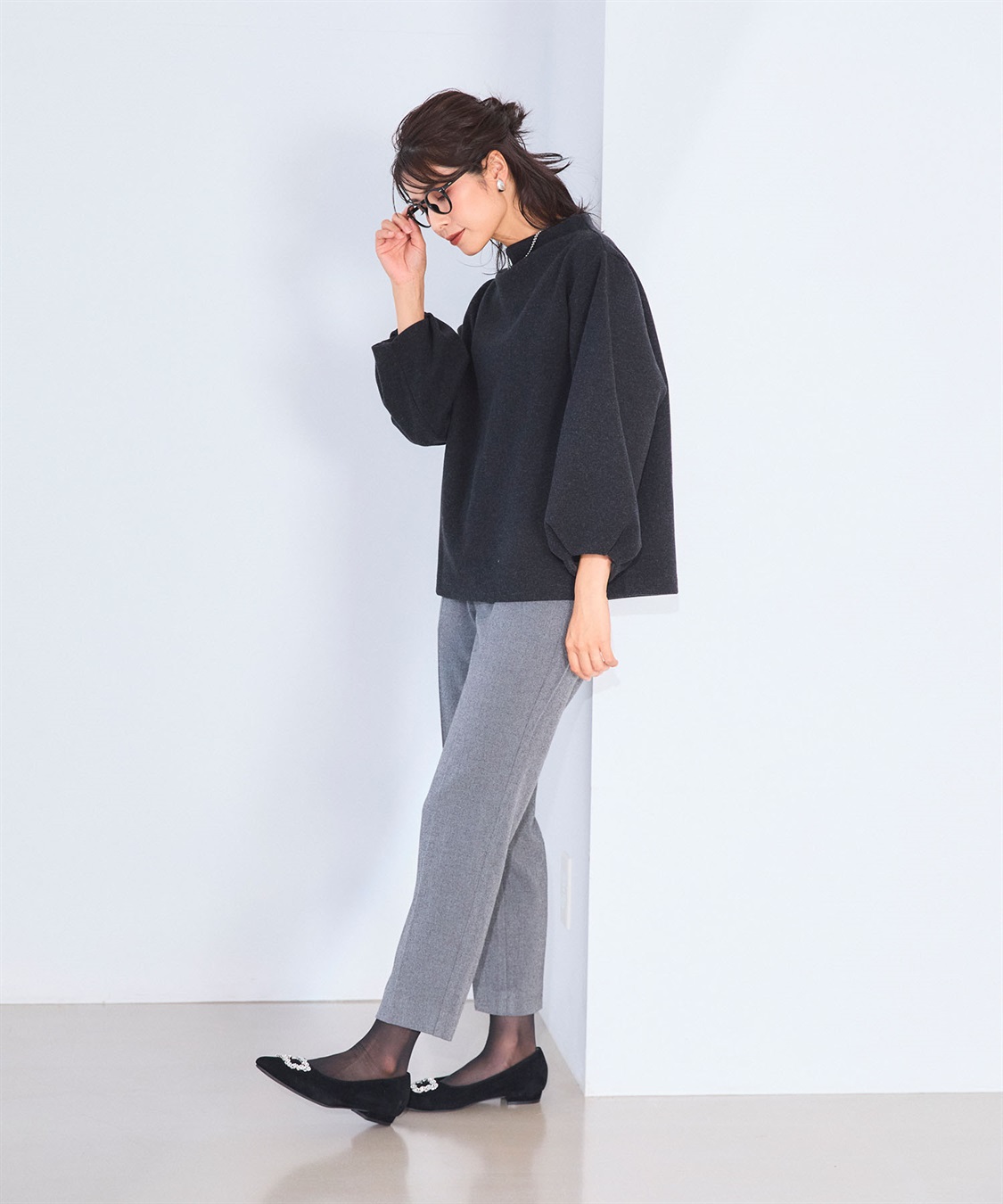 CROSS FUNCTION 《洗える》エブ楽 ウールライクモックネックトップス【CF/クロスファンクション】_sub_12