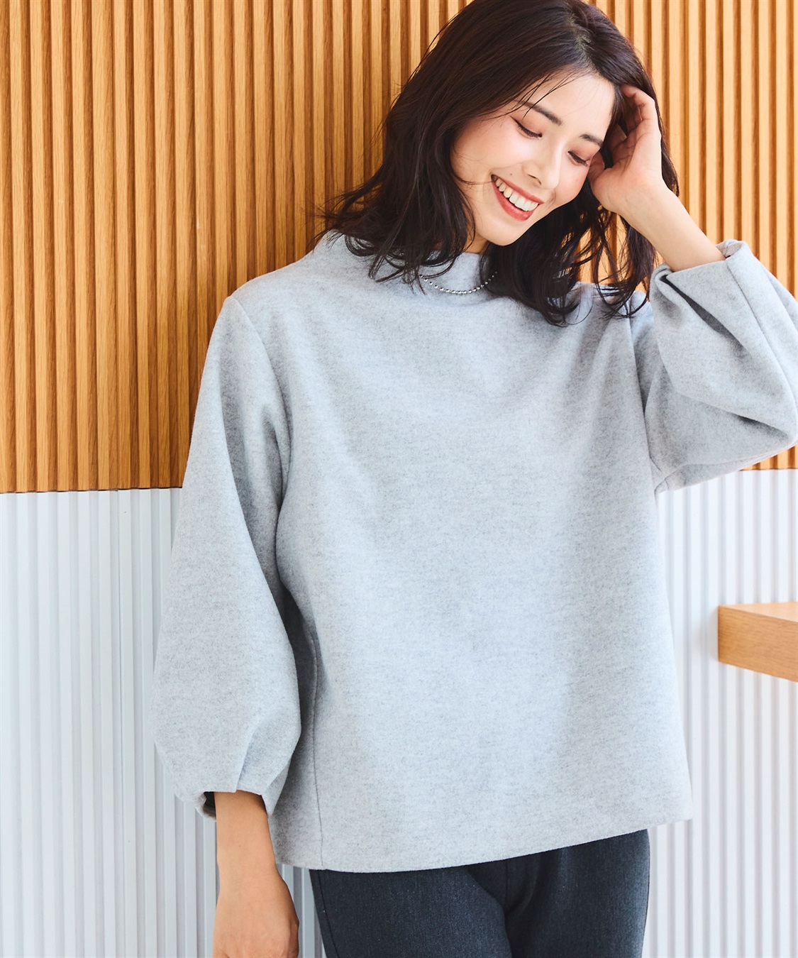 CROSS FUNCTION 《洗える》エブ楽 ウールライクモックネックトップス【CF/クロスファンクション】_sub_23