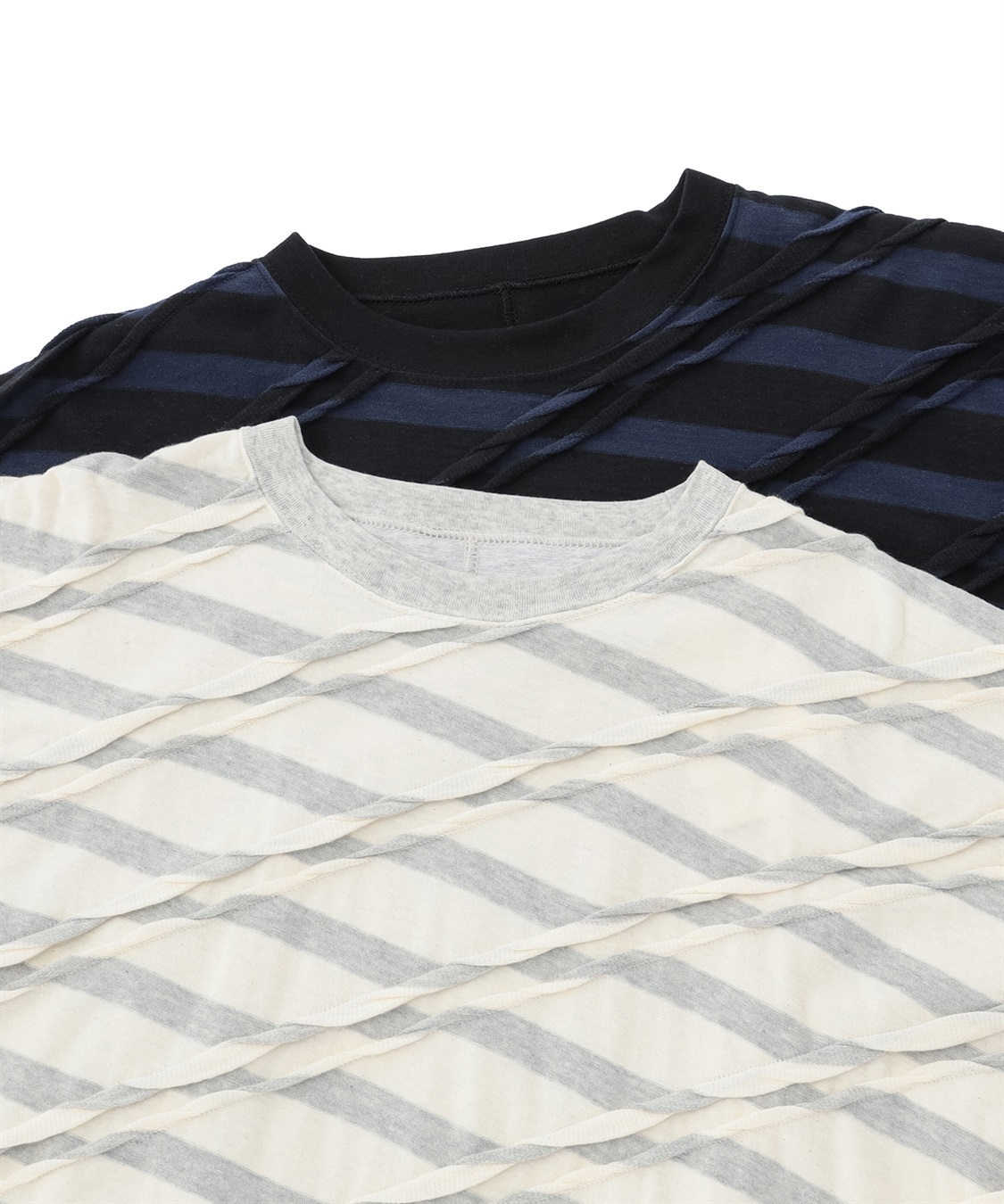 ATSURO TAYAMA タックボーダー半袖ニットトップス_sub_1