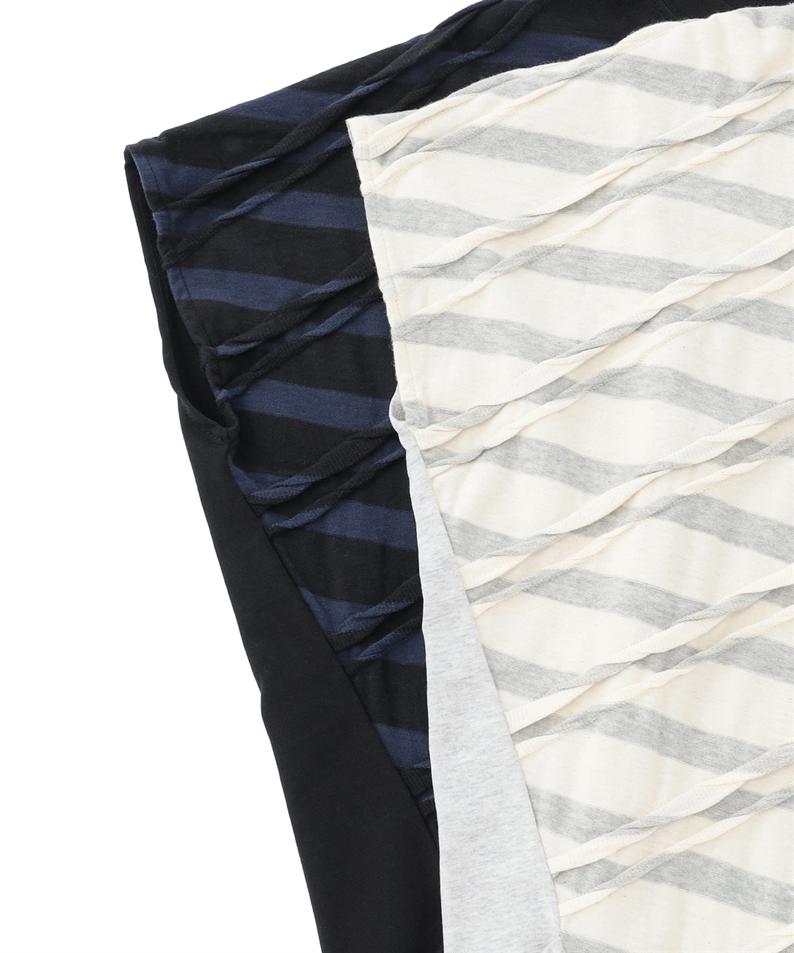 ATSURO TAYAMA タックボーダー半袖ニットトップス_sub_2