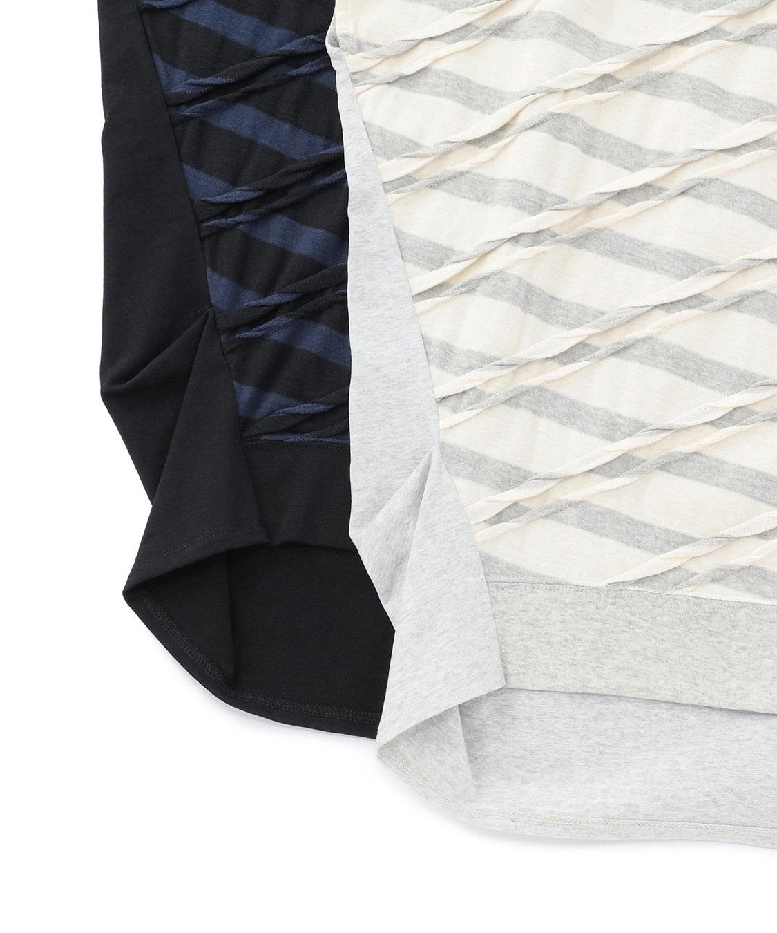 ATSURO TAYAMA タックボーダー半袖ニットトップス_sub_3