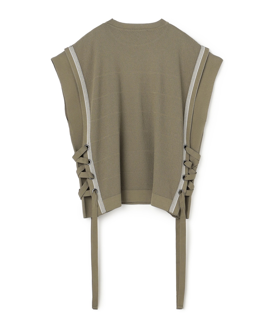 アツロウタヤマA.T ATSURO TAYAMA レーストリムヘンリーネックTシャツ オフS位 【レディース】 アツロウタヤマA.T ATSURO TAYAMA レーストリムヘンリーネックT