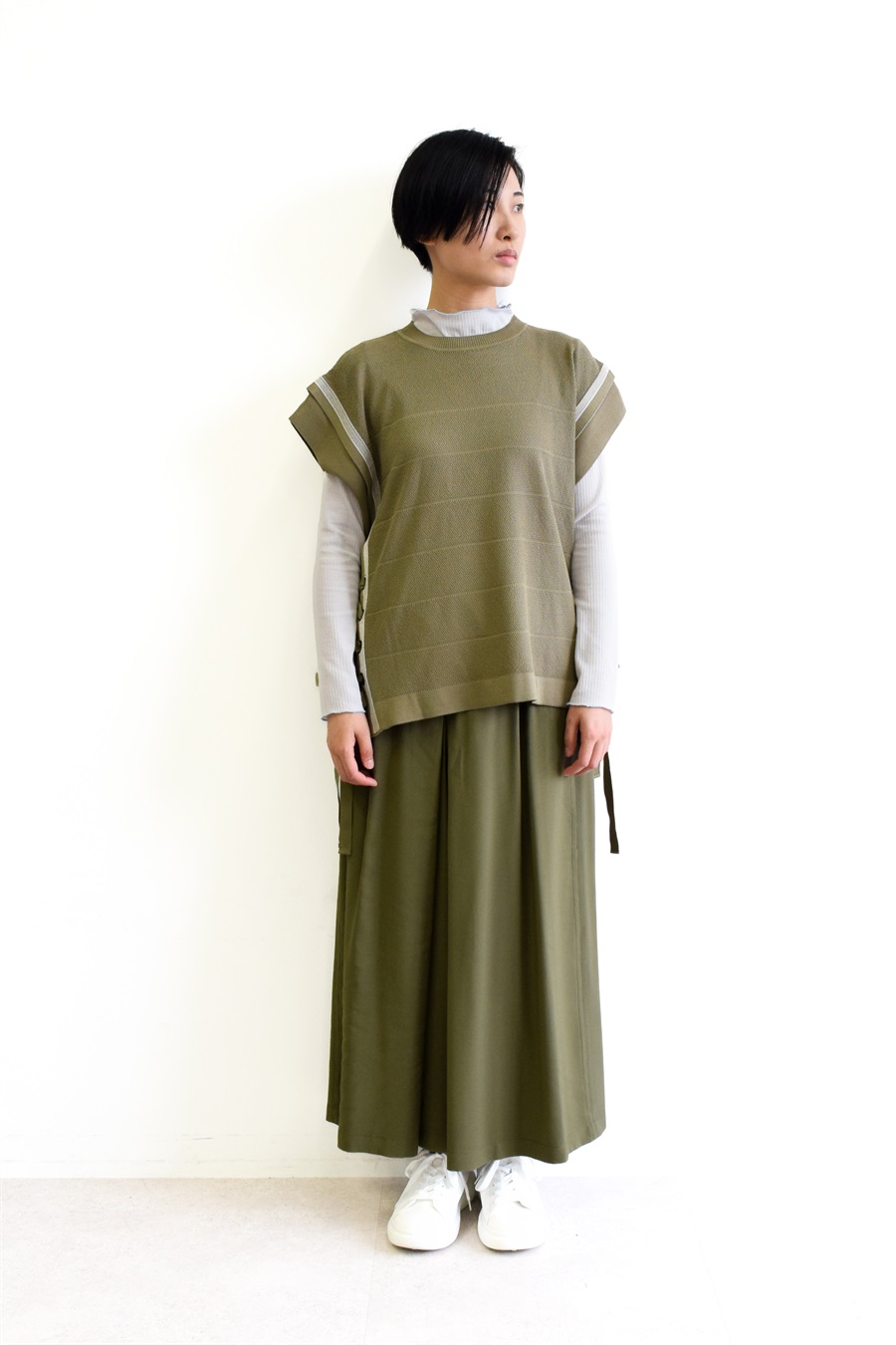 ATSURO TAYAMA アツロウ タヤマ レディース 半袖 Tシャツ フレアスリーブ デニム切替 スウェット アツロウタヤマ ATSURO TAYAMA IMPRESSION フレア カットソー T