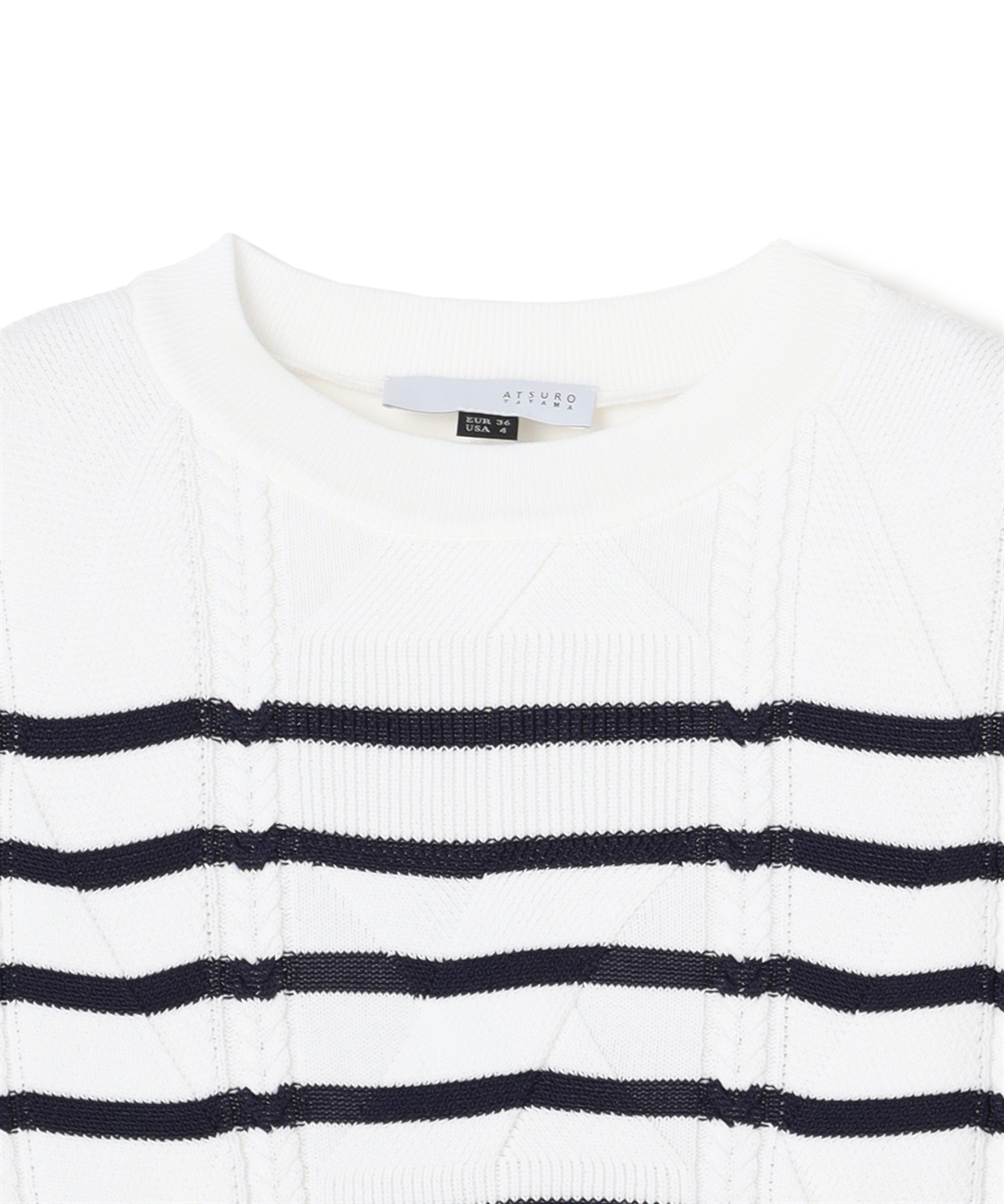 ATSURO TAYAMA ケーブル柄ボーダーニットプルオーバー_sub_2