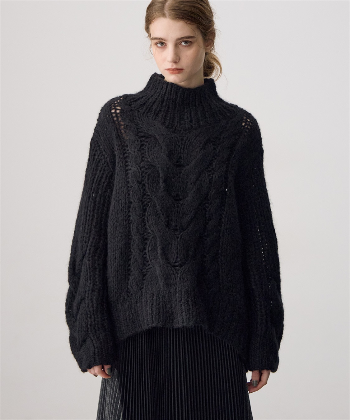 ATSURO TAYAMA ケーブル編みハイネックニット_sub_1
