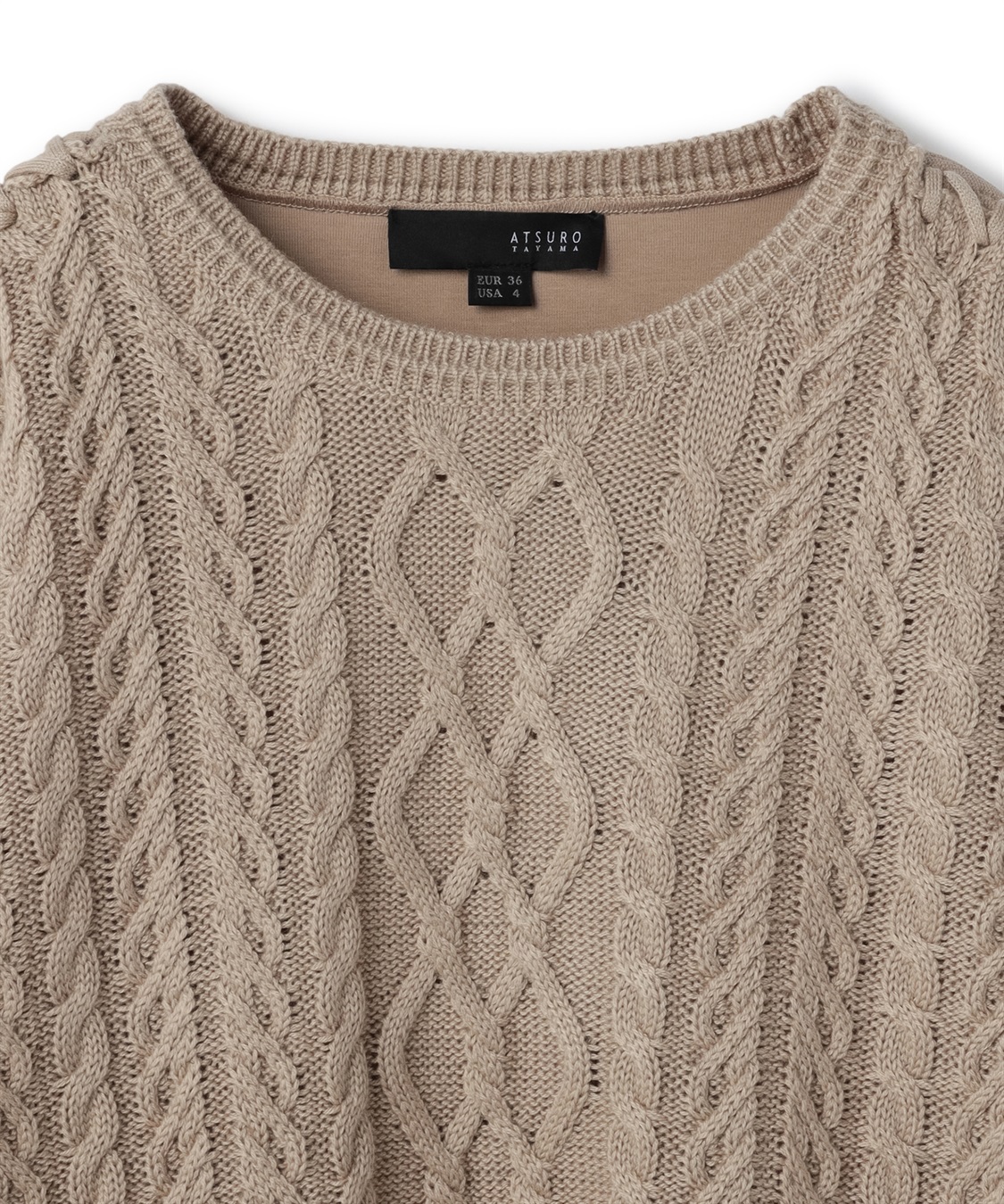 ATSURO TAYAMA ケーブルニット切り替えプルオーバー_sub_4