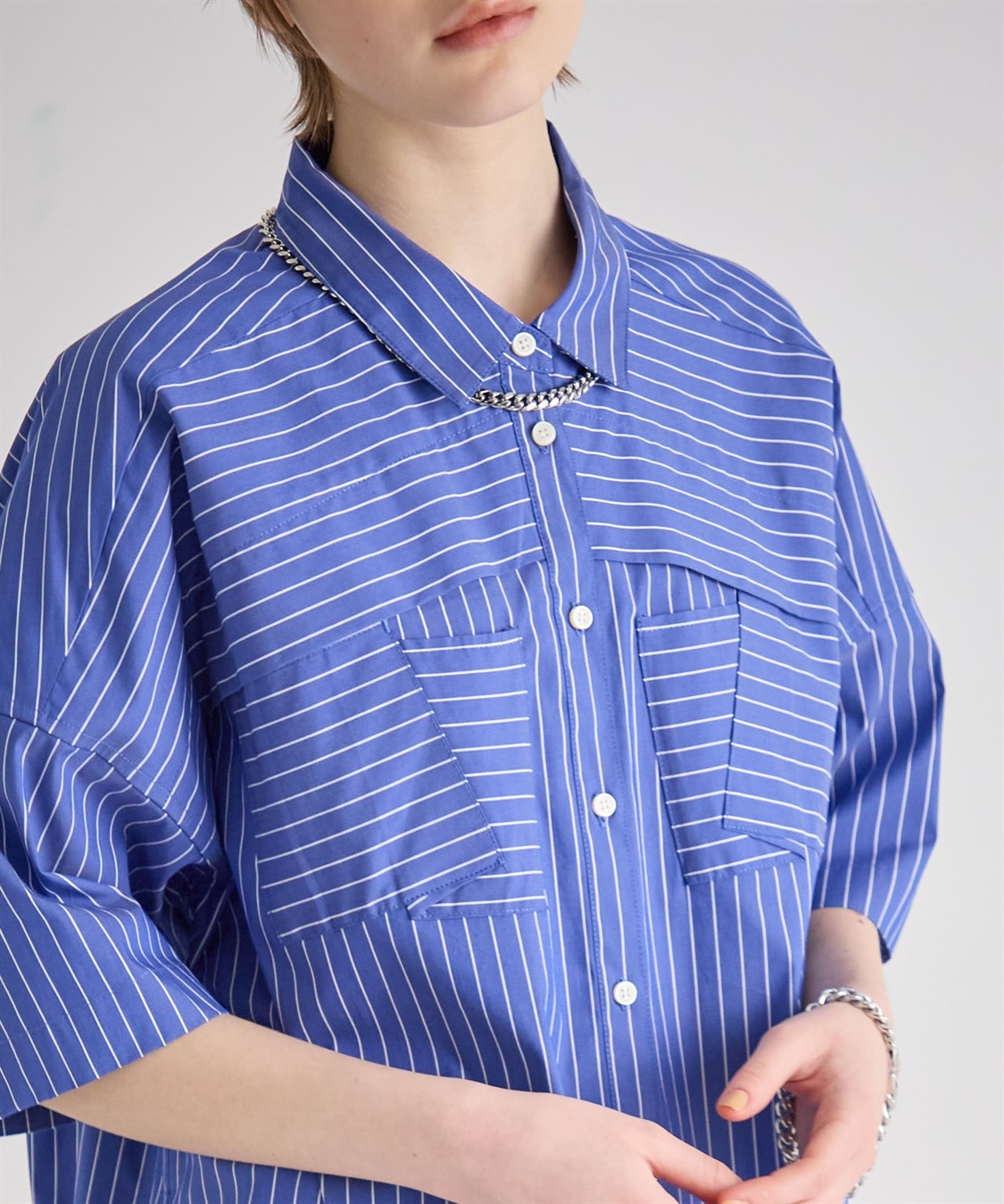 ATSURO TAYAMA ブロードストライプ柄シャツ_sub_7