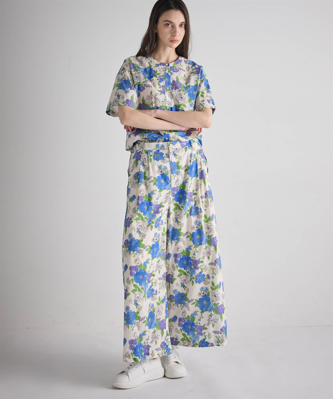 ATSURO TAYAMA フラワープリント柄コットン半袖シャツ_sub_9