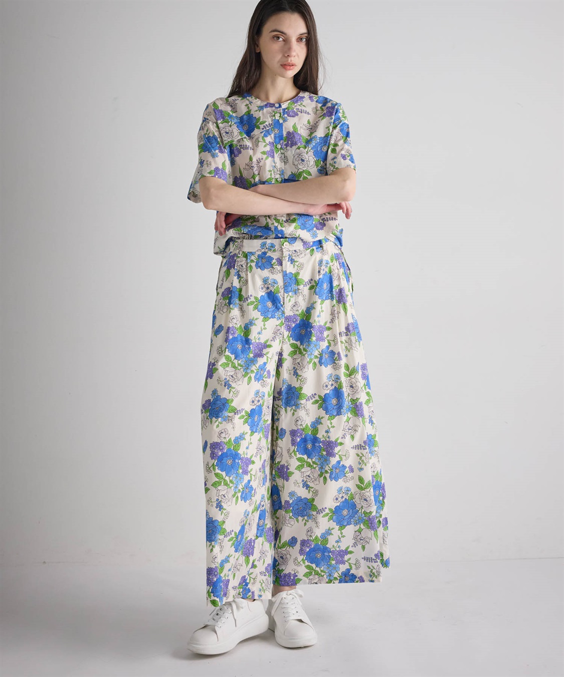 ATSURO TAYAMA フラワープリント柄コットン半袖シャツ_sub_10