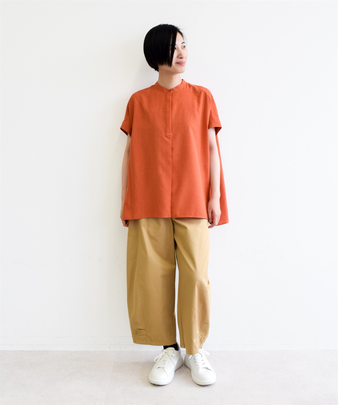 ATSURO TAYAMA バックタック半袖ブッチャーブラウス_sub_1